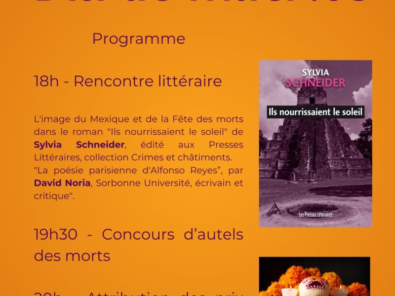 Día de muertos et rencontre litteraire, mercredi 30 octobre 2024 – 18h